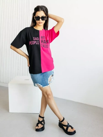 Футболка с принтом оверсайз больших размеров ФК531