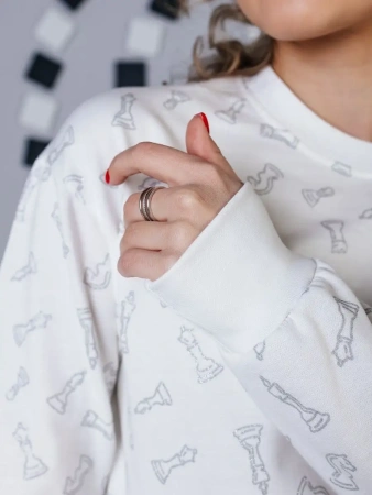 Кофта теплая одежда с принтом и блестками