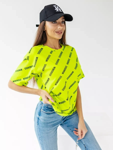 Футболка оверсайз с принтом большого размера