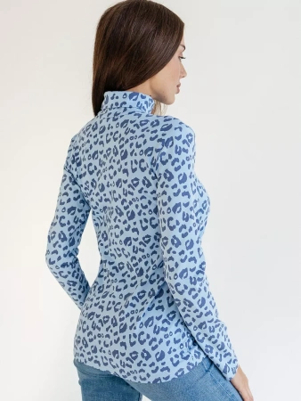 Водолазка женская облегающий лонгслив с принтом ДК572