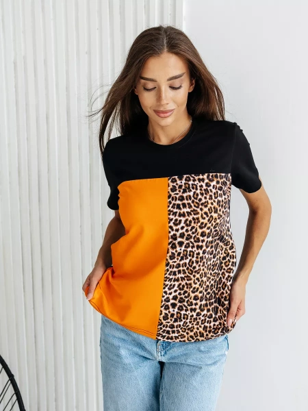 Футболка хлопок с принтом летняя больших размеров