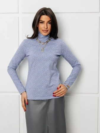 Водолазка женская облегающий лонгслив с принтом ДК572