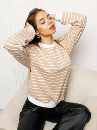 Кофта в полоску нарядная больших размеров джемпер