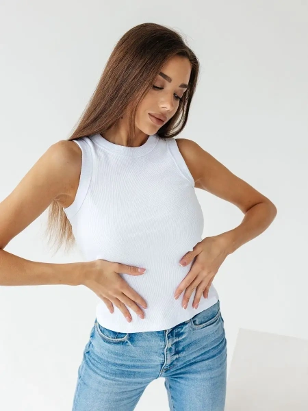 Топ под пиджак в рубчик спортивная майка МК558