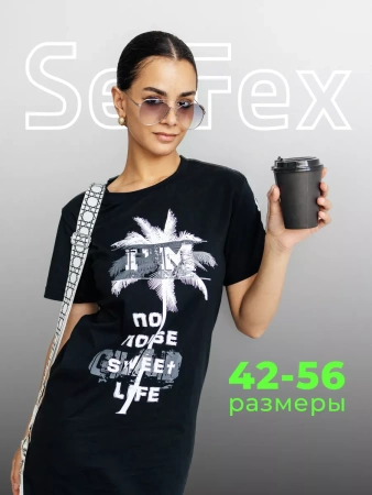 Туника женская домашняя больших размеров с принтом