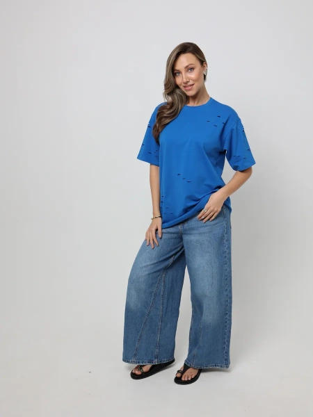 Футболка оверсайз большого размера с дырками