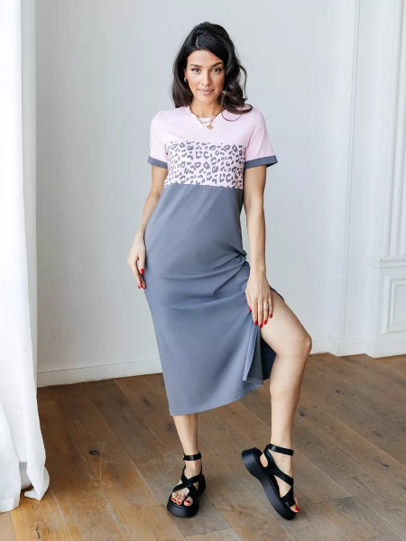 Платье женское домашнее трикотажное больших размеров ПЛК569