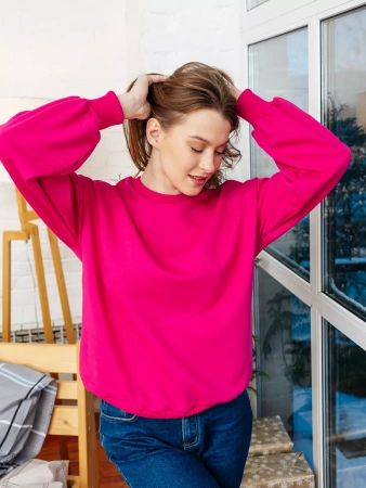 Свитшот женский оверсайз больших размеров ДФ545