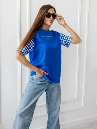 Футболка оверсайз с принтом длинная