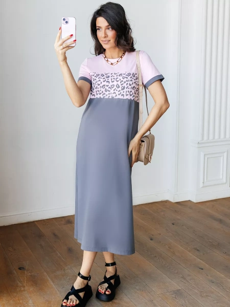 Платье женское домашнее трикотажное больших размеров ПЛК569