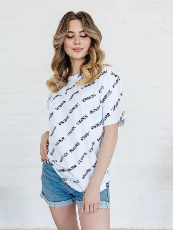 Футболка оверсайз с принтом большого размера