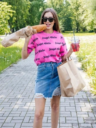 Футболка оверсайз с принтом большого размера