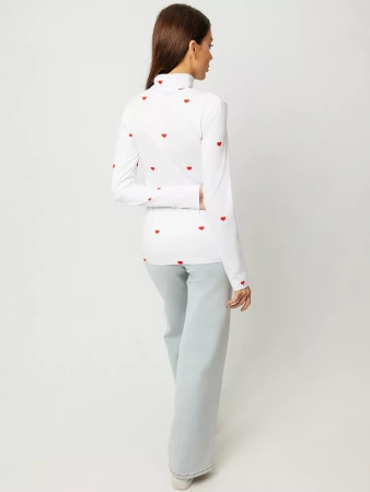 Водолазка женская облегающий лонгслив с принтом ДК572