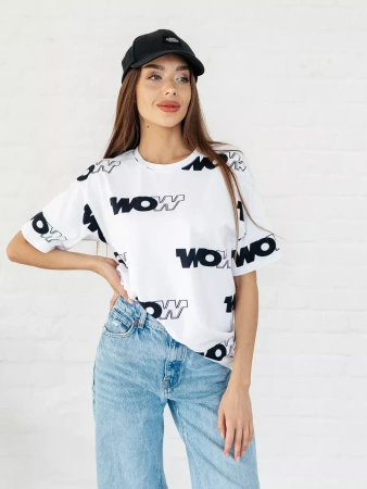 Футболка оверсайз нарядная одежда с принтом больших размеров