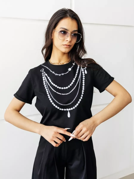 Футболка базовая хлопок с принтом больших размеров