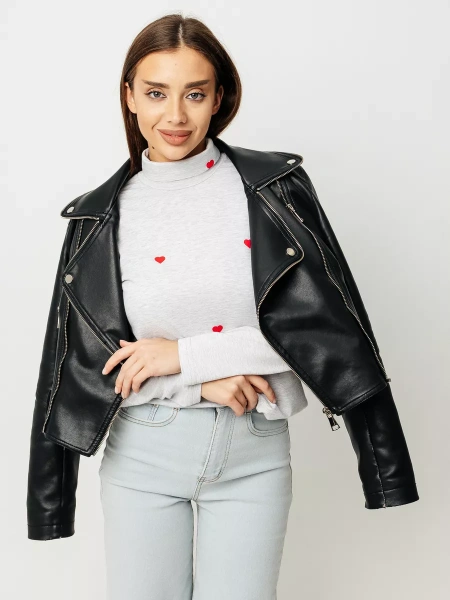 Водолазка женская облегающий лонгслив с принтом ДК572