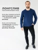 Лонгслив синий свитшот футболка с длинным рукавом