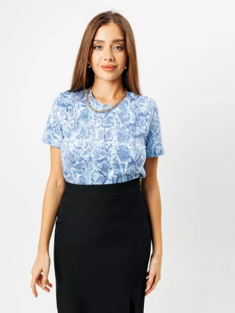 Футболка прямая с принтом хлопок больших размеров ФК561