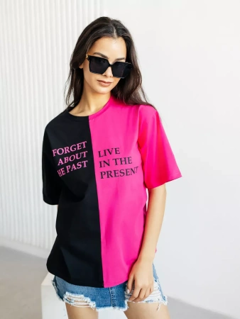 Футболка нарядная оверсайз с принтом больших размеров ФК531