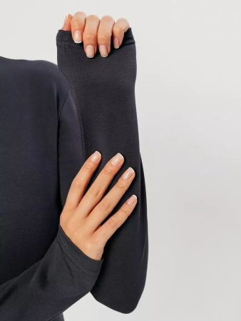 Лонгслив женский облегающий с принтом нарядный ДК589