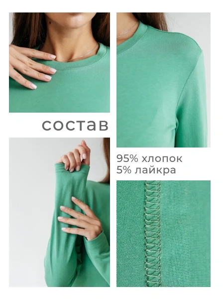 Лонгслив женский облегающий дк540