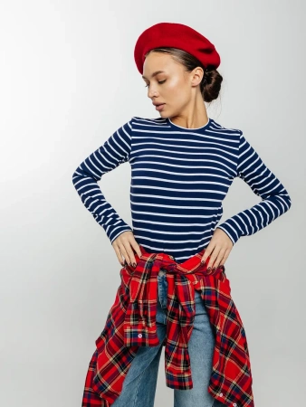 Лонгслив тельняшка большого размера джемпер