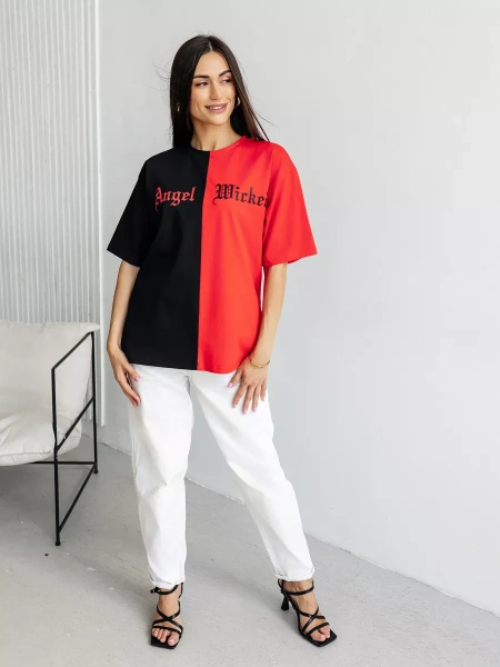 Футболка с принтом больших размеров спортивная ФК531