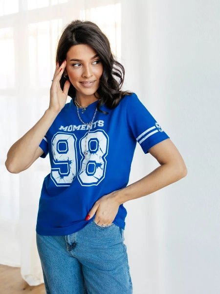 Футболка с принтом цифры больших размеров