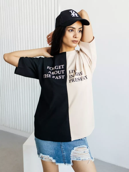 Футболка с принтом больших размеров спортивная ФК531