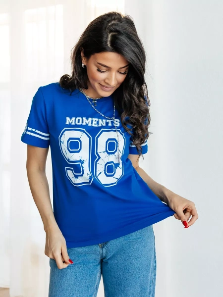 Футболка с принтом цифры больших размеров