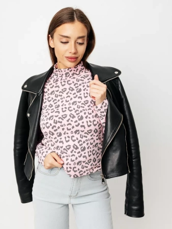 Водолазка женская облегающий лонгслив с принтом ДК572