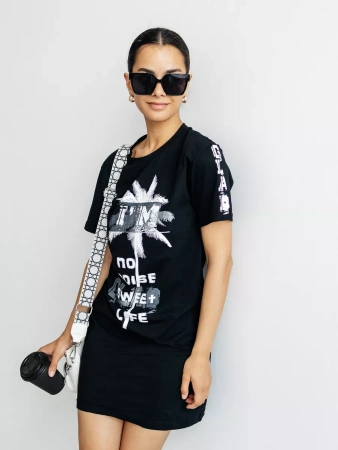 Туника женская домашняя больших размеров с принтом