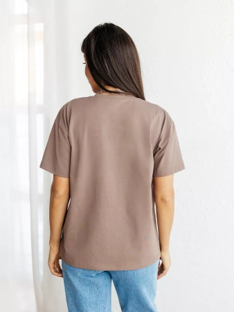 Футболка с принтом базовая хлопок имитация страз новогодняя