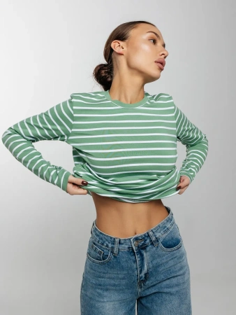 Лонгслив тельняшка большого размера джемпер