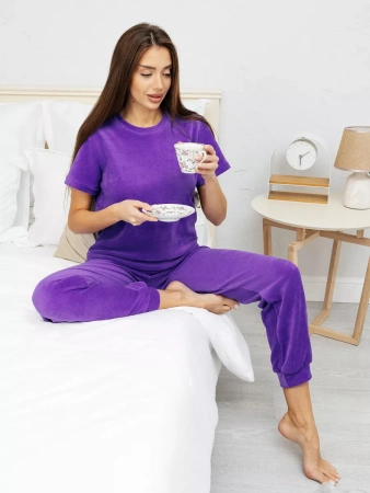 Теплая пижама женская комплект велюр