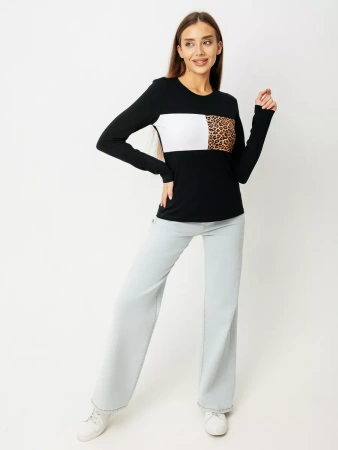 Лонгслив женский облегающий с принтом дк573