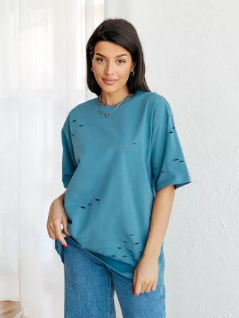 Футболка оверсайз большого размера с дырками