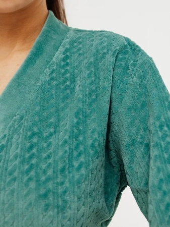 Халат женский велюровый с запахом