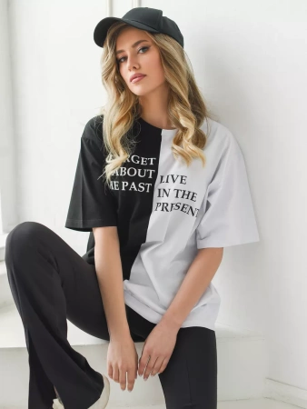 Футболка женская оверсайз с принтом больших размеров ФК531