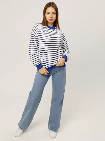 Кофта в полоску нарядная больших размеров джемпер