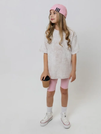 Футболка для девочки оверсайз с принтом хлопок