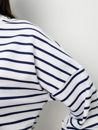 Кофта в полоску нарядная больших размеров джемпер