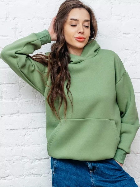 Однотонное худи с начесом