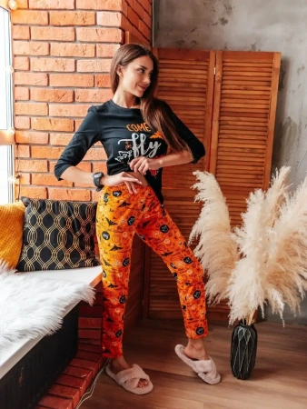 Пижама с брюками хлопок домашний костюм