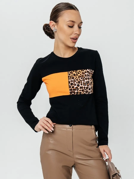 Лонгслив женский облегающий с принтом дк573