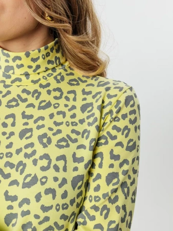 Водолазка женская облегающий лонгслив с принтом ДК572