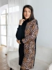 Трикотажное платье водолазка леопардовое футер теплое плф597