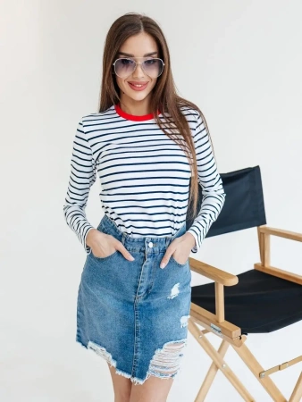 Лонгслив тельняшка большого размера джемпер