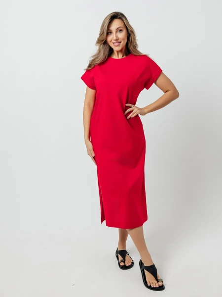 Платье женское летнее трикотажное больших размеров длинное