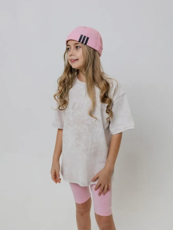 Футболка для девочки оверсайз с принтом хлопок